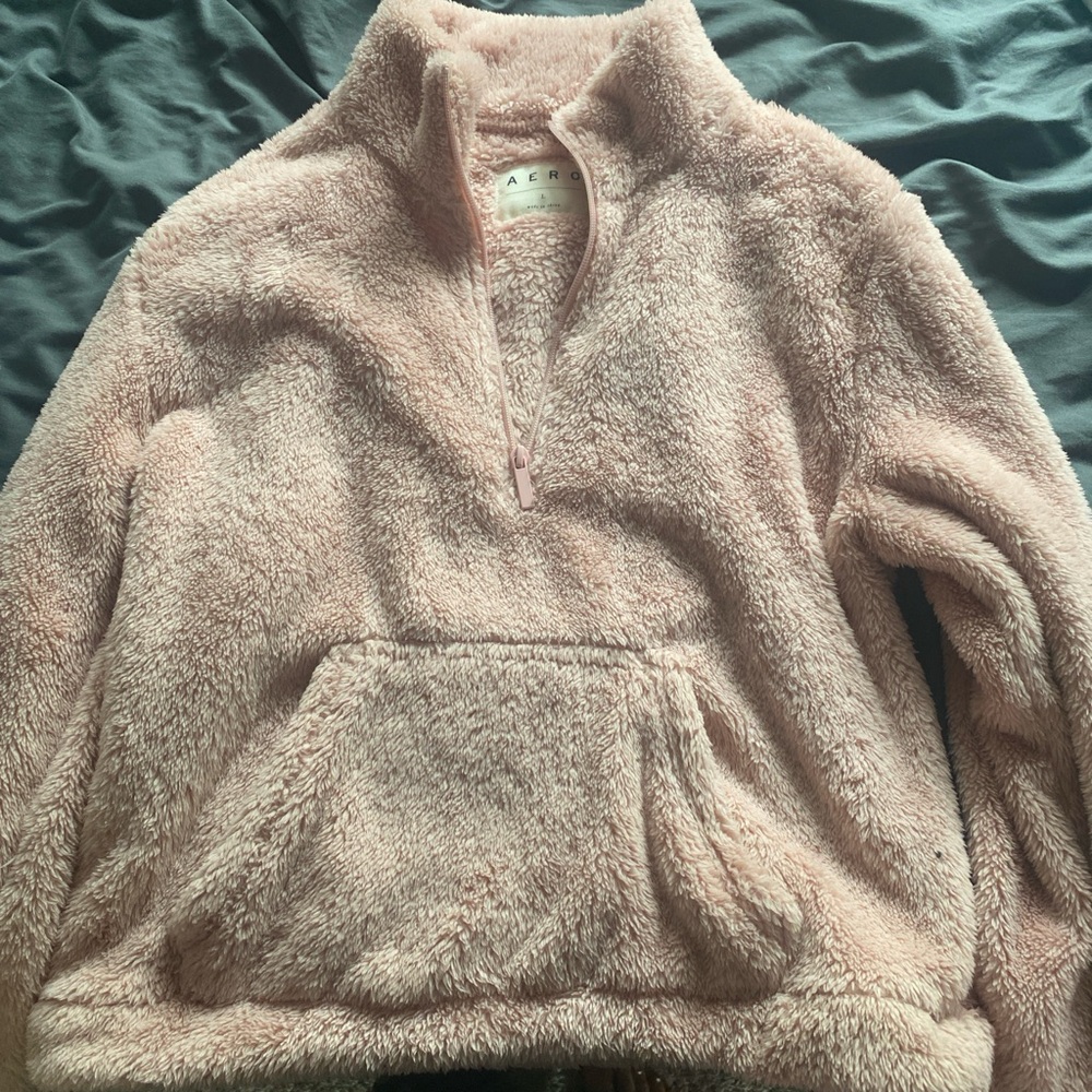 Aerie Women's Soft Pink Teddy Jacket